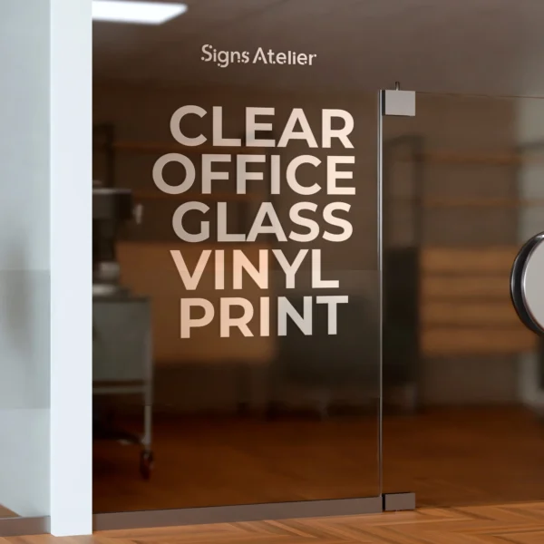 An image of Transparent Self-Adhesive Vinyl product adhered to glass.