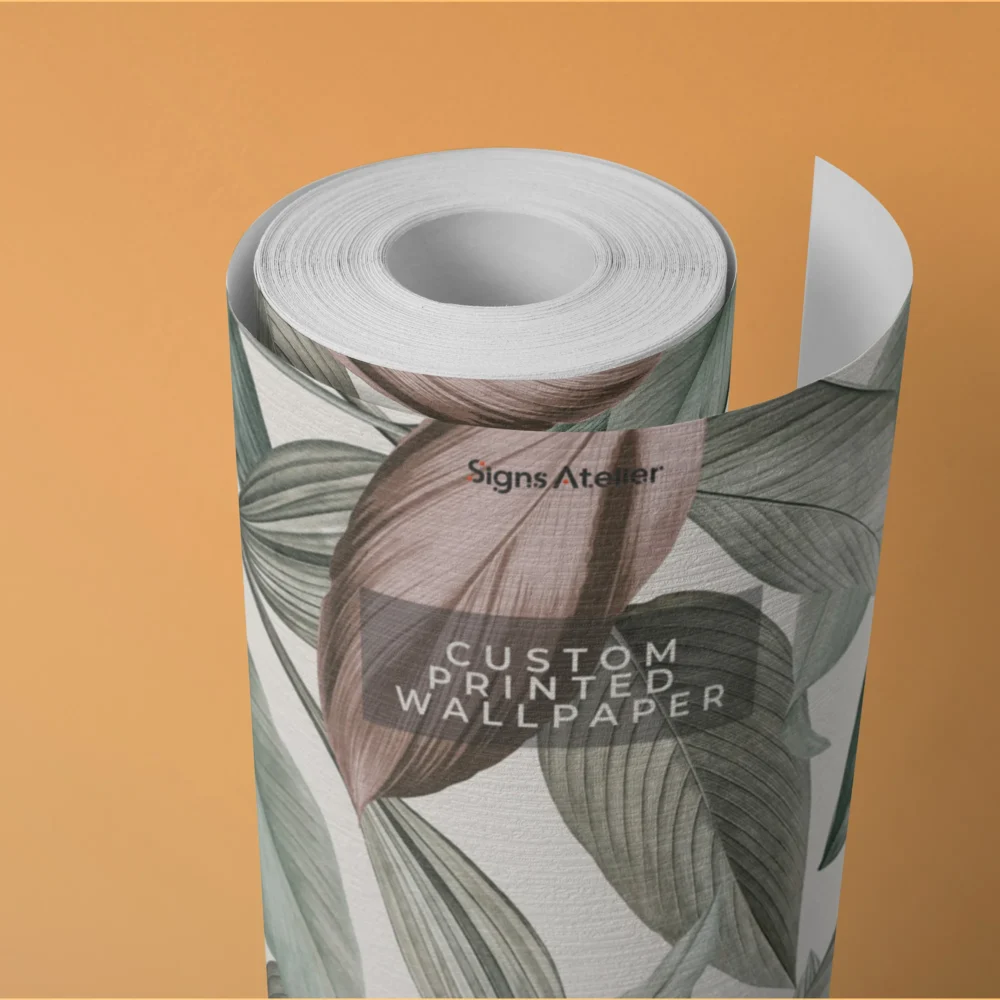 A photo of a specially designed printed Custom Wall Paper Printing product showing the roll another design