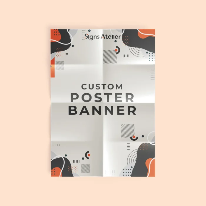 An image with a logo print of the Custom Poster Banner Printing product.