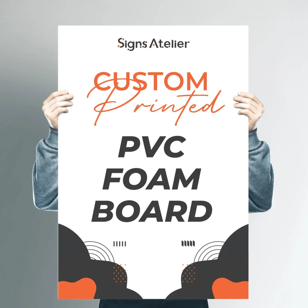 man holding a PVC Foam Board Printing with custom design print