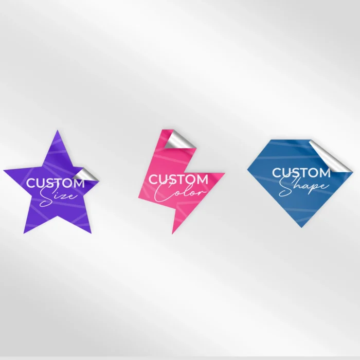 A color image of Custom Shaped Vinyl Stickers.