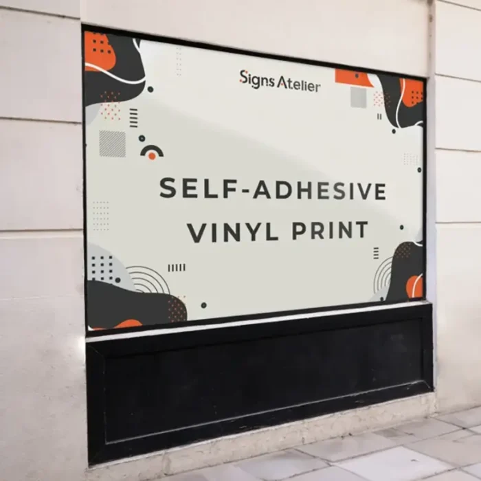 An image of the Self-Adhesive Vinyl Printing product hanging on a white wall.