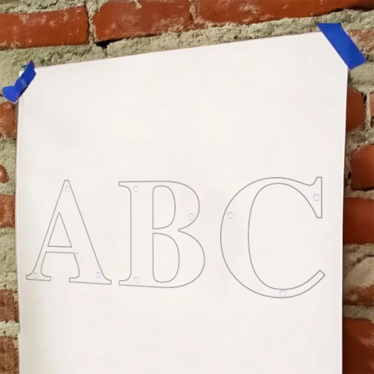 An image showing the paper template included in the How to Install Backlit Sign blog post.