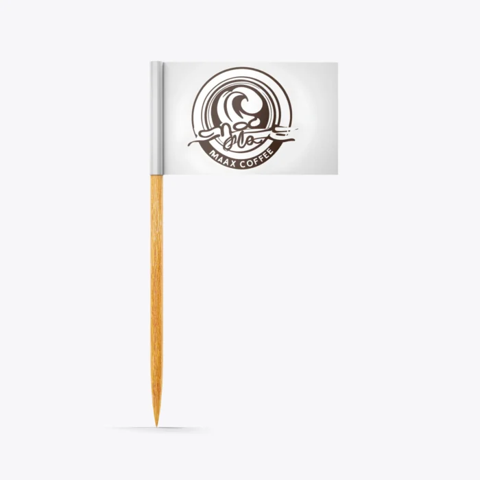 An image of the Custom Logo Printed Toothpick Flags product with the logo.