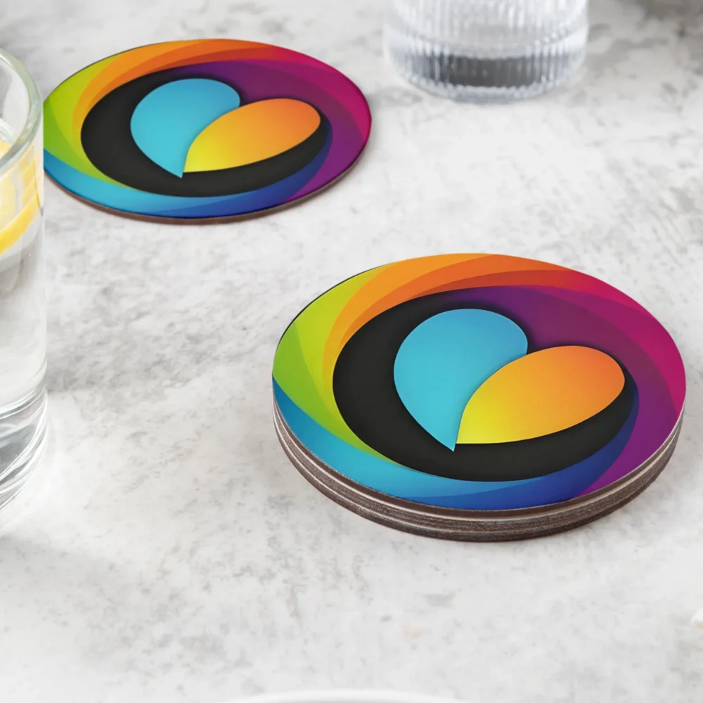 A color image of the Custom Logo Printed MDF Coaster product.