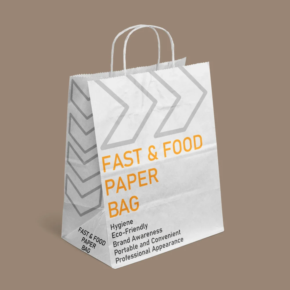 An image of Kraft Paper Bags with a logo print.