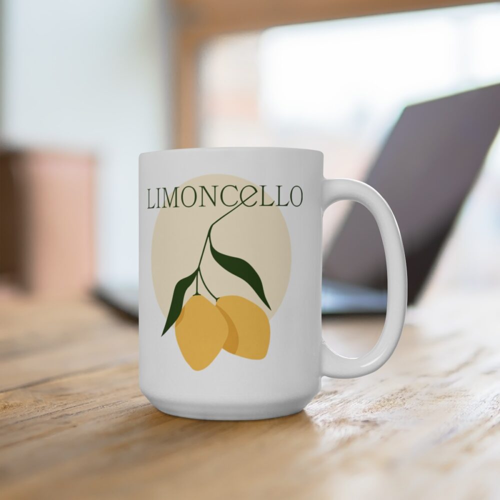 An image of the Custom Logo Ceramic Mug product with the lemon logo.