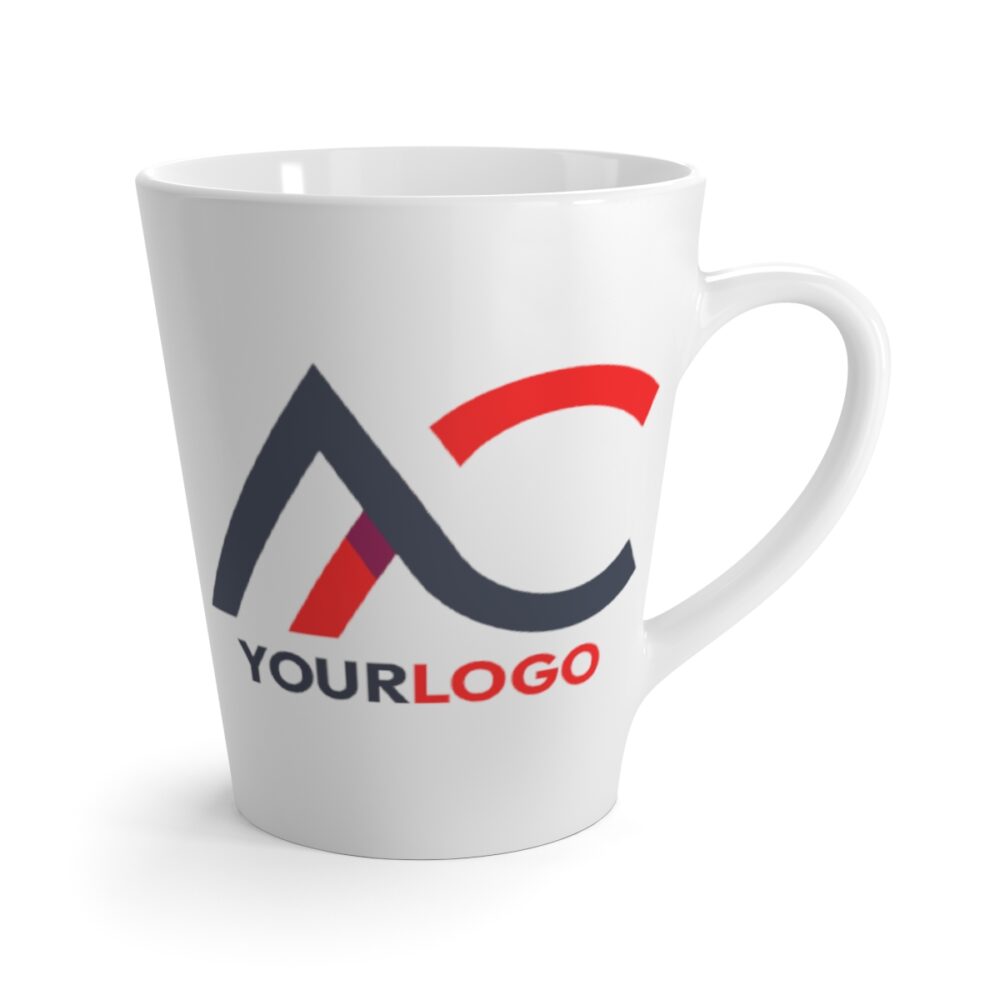 An image of the Custom Latte Mug product. The image shows a mug with a logo.