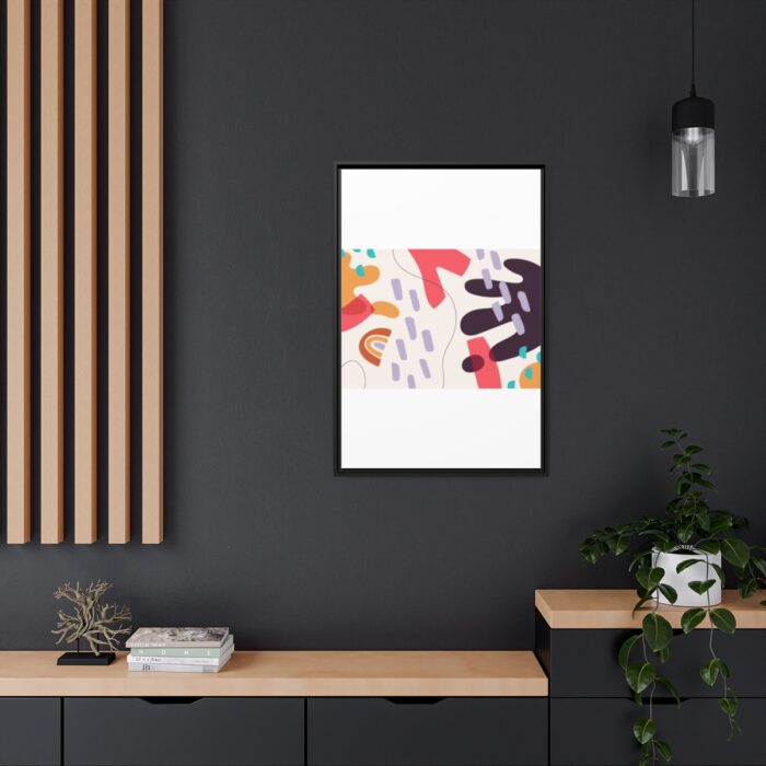 A decorative image of the Matte Canvas product hung on the wall.