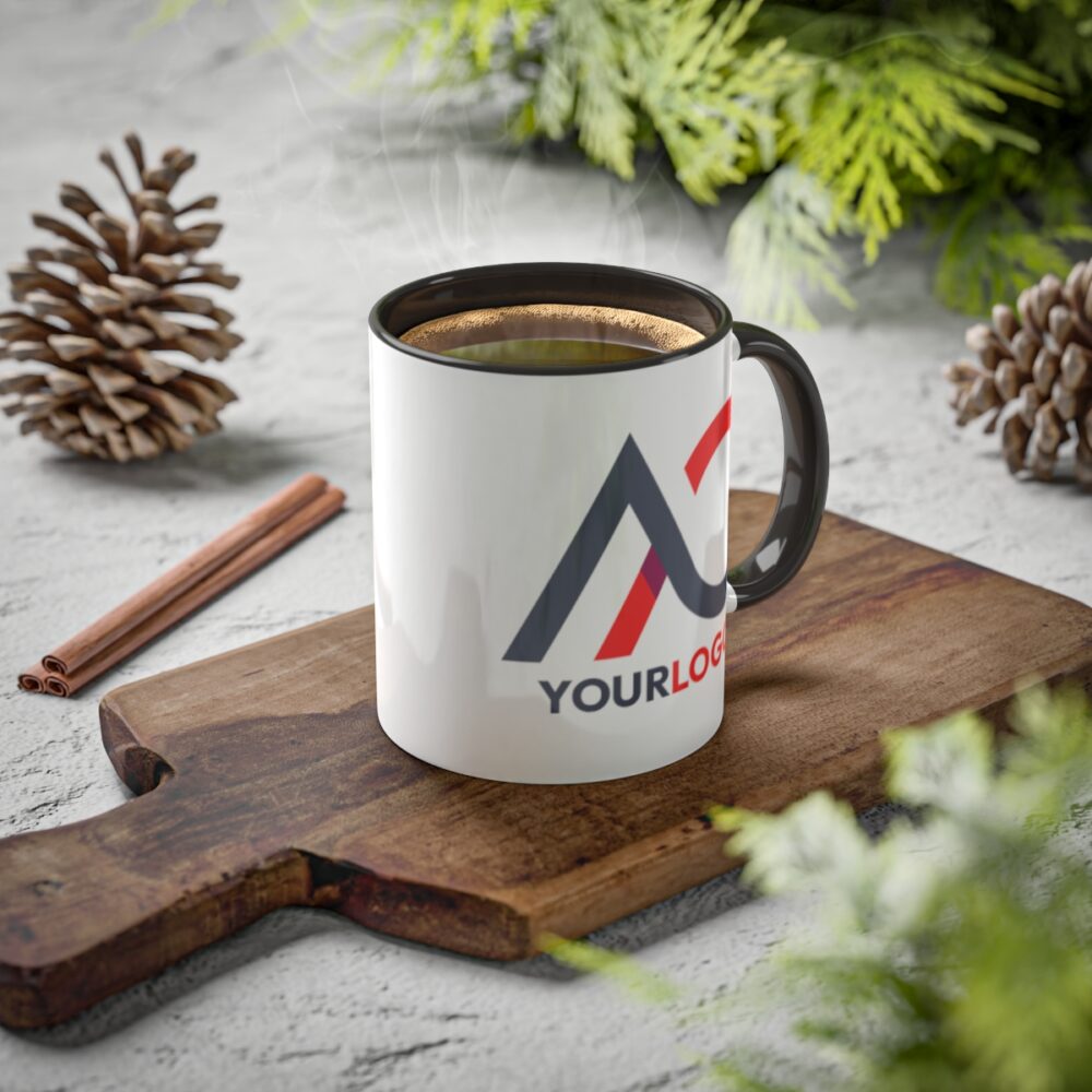 A decorated image of the Custom Logo Colorful Mug product.