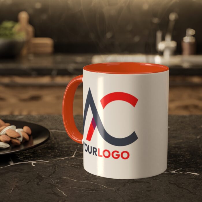 A decorated image of the Custom Logo Colorful Mug product.