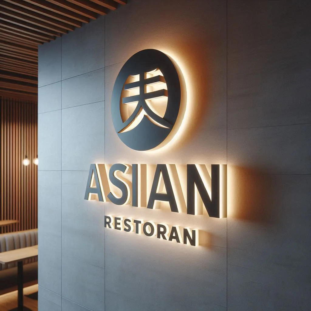 An image of the backlit sign product in the Advertising Ideas blog. The Business Sign Ideas For Restaurants image says Asian.