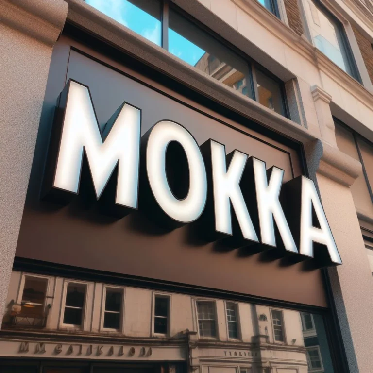 An image from the blog post on Signage Permit. In the image, there is a sign that says MOKKA and it is hanging on the wall.