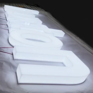 white fully lit acrylic signage